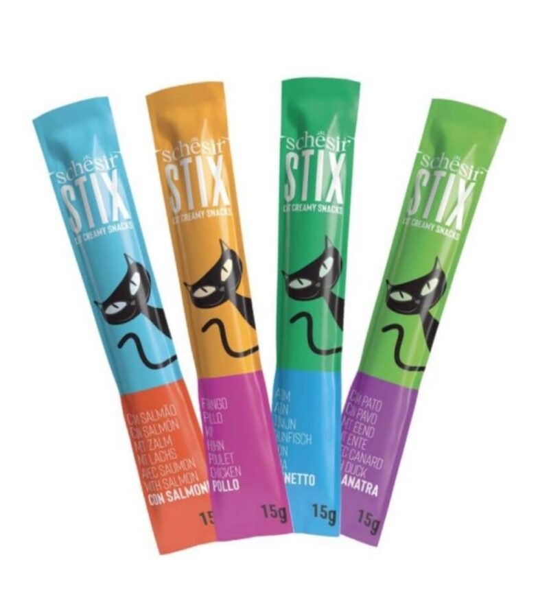 Schesir Stix - Snack Monodose per Gatto Adulto - 6 bustine da 15gr