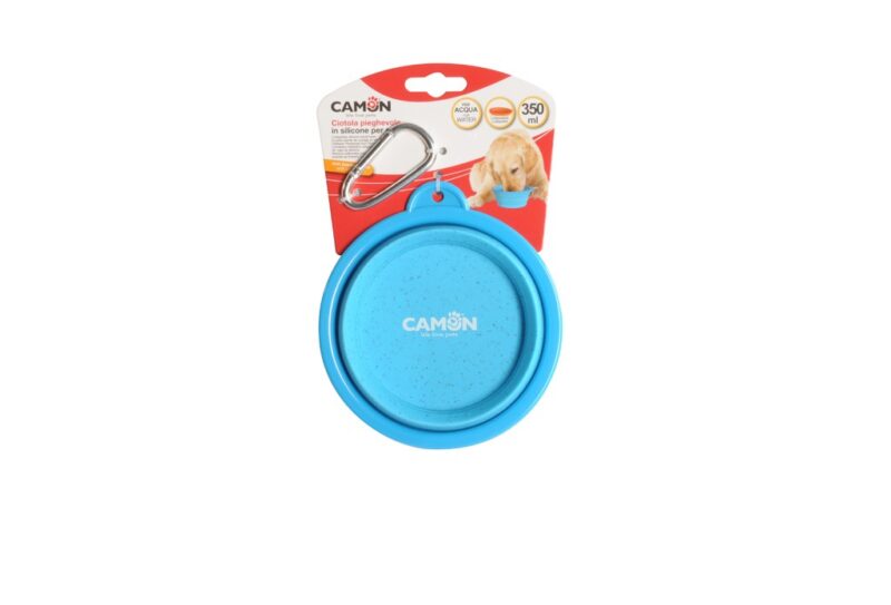 Ciotola per gatto e cane da viaggio Camon pieghevole in silicone - immagine 2