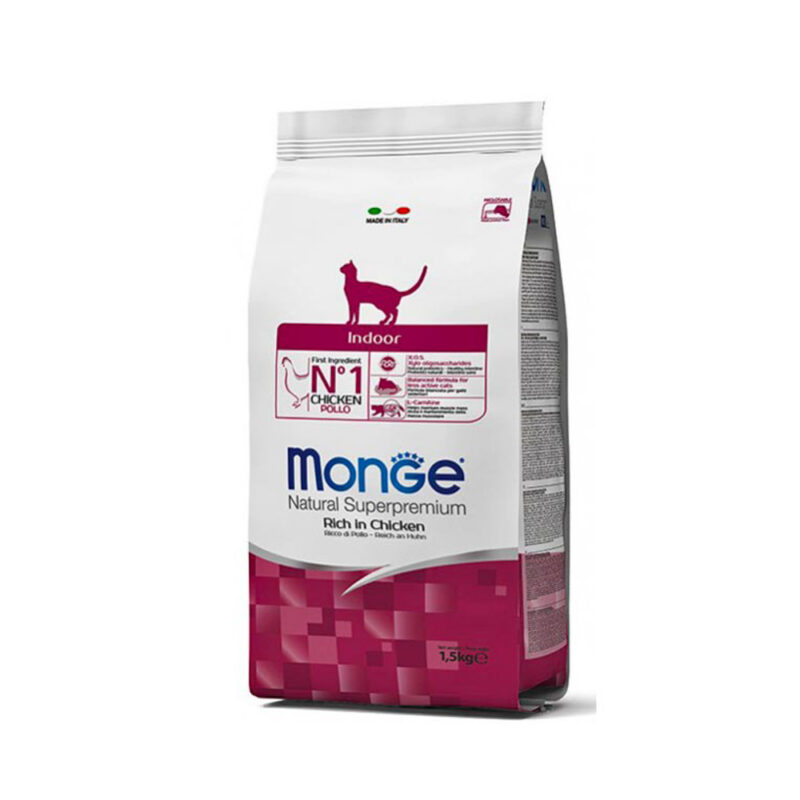 Monge Indoor con Pollo - Croccantini per Gatti 1,5Kg