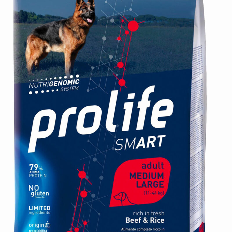 Prolife Smart Adult Medium/Large Manzo e Riso 12Kg - Croccantini per Cani