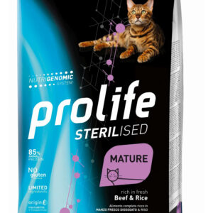Croccantini per gatti Prolife Sterilised Mature manzo e riso 1,5Kg