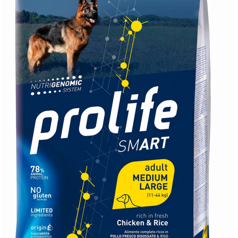 Prolife Smart Adult Medium/Large Pollo e Riso - Croccantini per Cani 12Kg