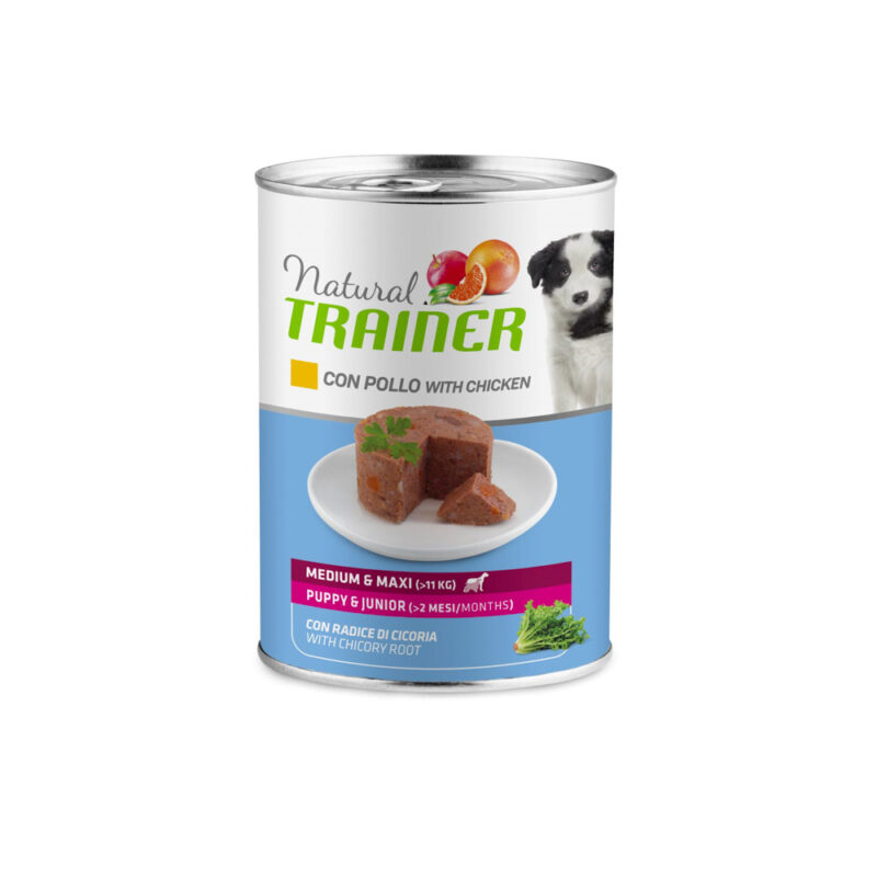 Natural Trainer Maintenance Puppy Medium/Maxi con Pollo - Umido per Cani 400g - Confezione da 6pz