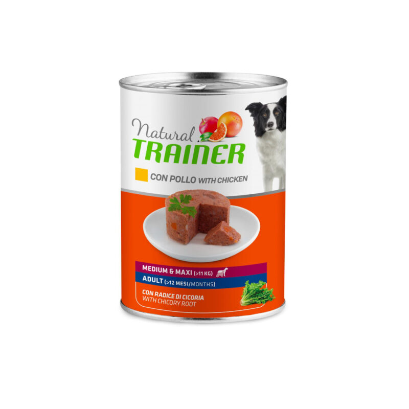 Natural Trainer Maintenance Adult Medium/Maxi con Pollo - Umido per Cani 400g - Confezione da 6pz