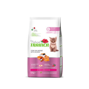 Croccantini per gatti piccoli Natural Trainer Kitten con salmone 1,5Kg