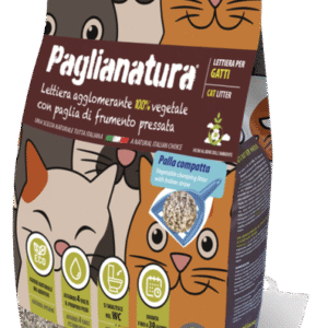 Lettiera per gatti agglomerante biodegradabile in paglia di frumento naturale Paglianatura 6L