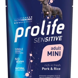 Cibo umido per cani Prolife Adult Sensitive Mini maiale e riso