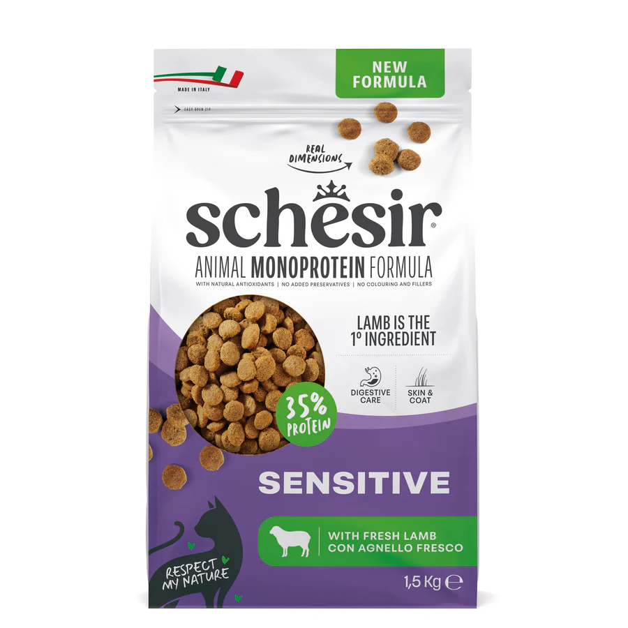 Croccantini per gatti Schesir Sensitive con agnello 1,5Kg
