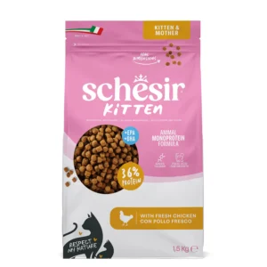Croccantini per gatti piccoli Schesir Kitten & Mother con pollo 1,5Kg