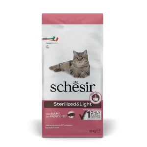 Croccantini per gatti Schesir Sterilized And Light 10Kg prosciutto