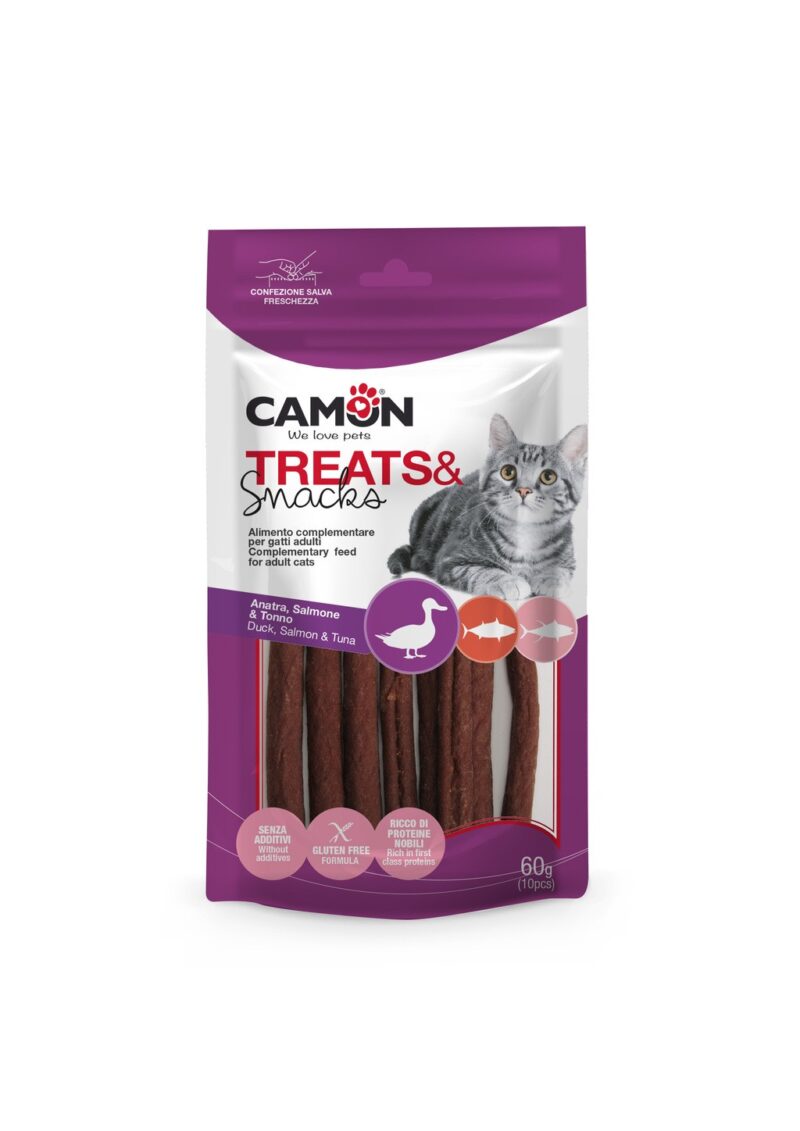 Snack per gatti Camon Treats & Snacks anatra, salmone e tonno
